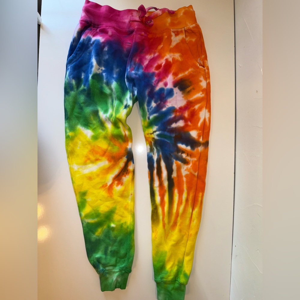 ZUNI RAINBOW COLORS TIE-DYED JOGGERS SZ XS